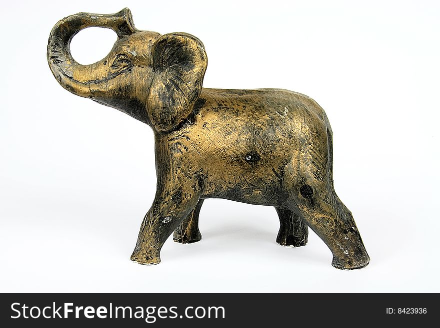 Elephant figurine made from metal
