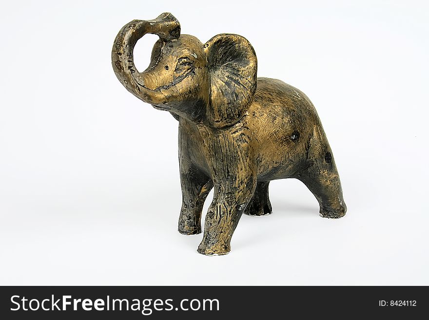 Elephant figurine made from metal