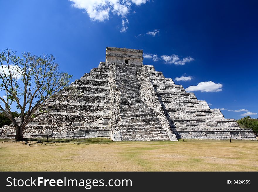 The temples of chichen itza temple in Mexico, one of the new 7 wonders of the world