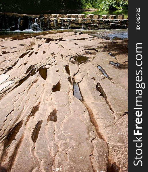 Stone bridge over river