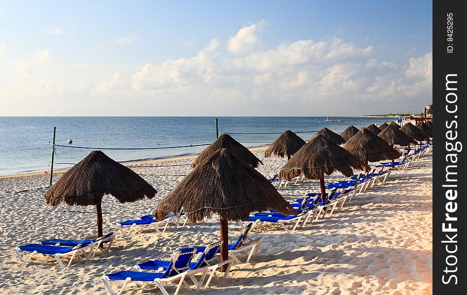 A luxury all inclusive beach resort at night in Cancun Mexico. A luxury all inclusive beach resort at night in Cancun Mexico