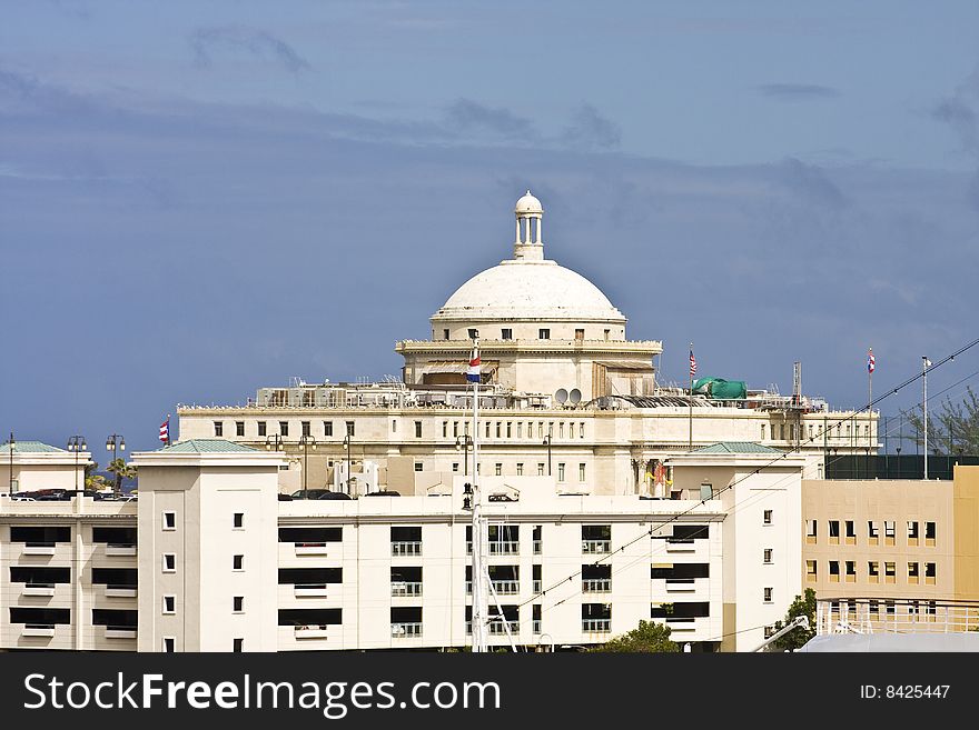 A domed old government building in Puerto Rico. A domed old government building in Puerto Rico