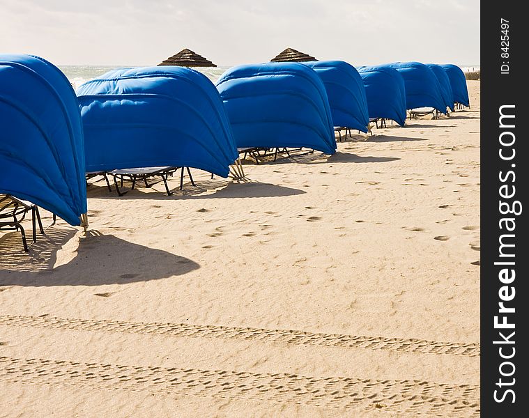 Blue Beach Umbrellas