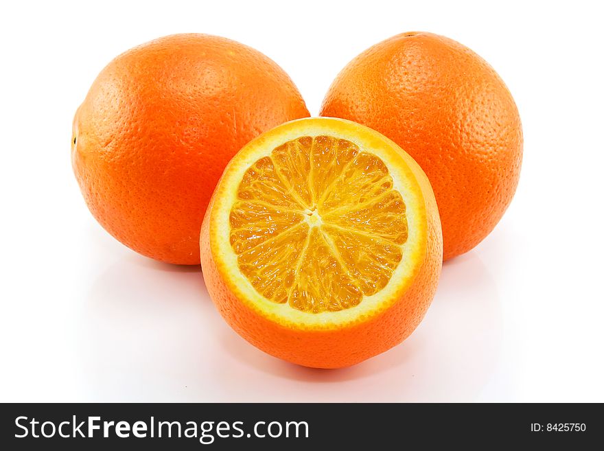 Citrus fruits (orange) isolated on a white background
