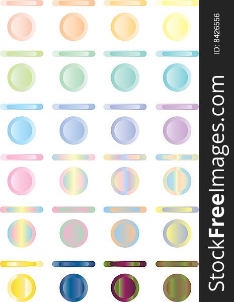 Set of light pastel buttons. They have an abstract shape and look like aqua or glass. Many colors like red, blue, violet, green, pink, white, gray and black, orange and many tones of them glowing. They are not only buttons, but can be used also as web elements like menu rectangles. Set of light pastel buttons. They have an abstract shape and look like aqua or glass. Many colors like red, blue, violet, green, pink, white, gray and black, orange and many tones of them glowing. They are not only buttons, but can be used also as web elements like menu rectangles.