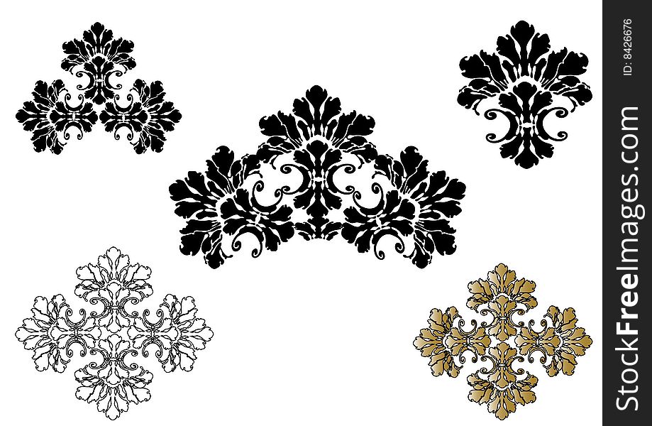 Decorative design ornament on white background. Decorative design ornament on white background
