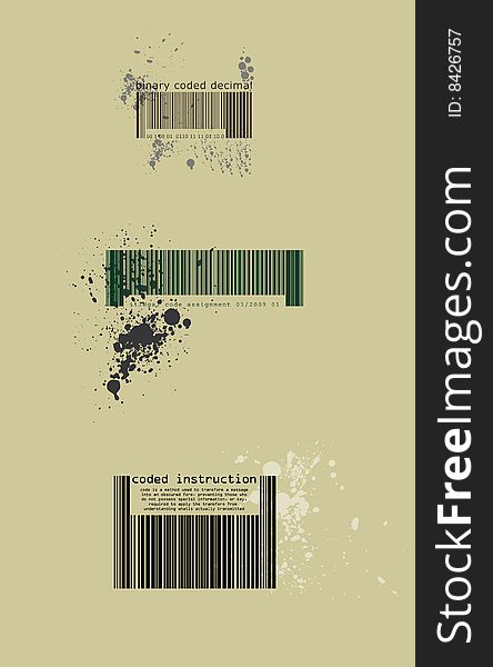 Illustration colour barcode retro style