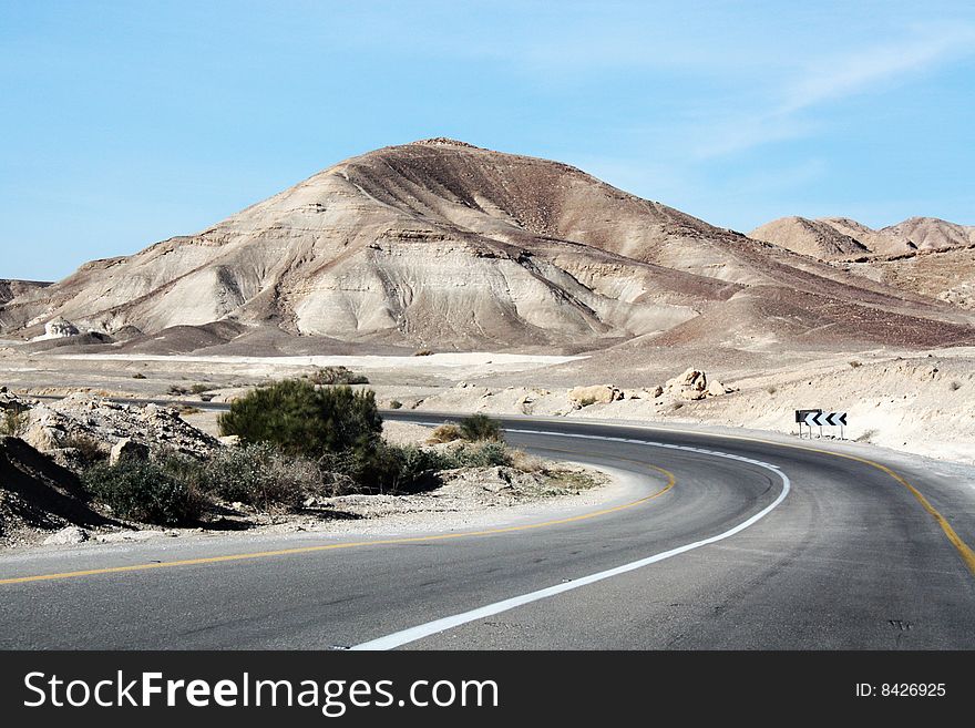 Road in Iordan Desert, Israel