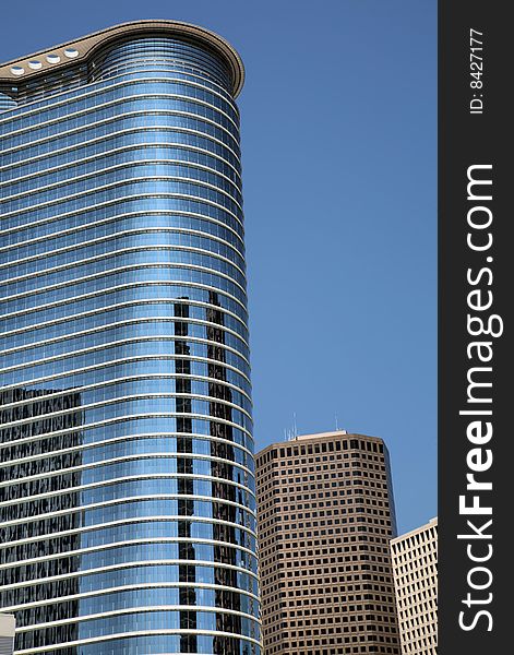 Skyscrapers against Clear Blue Sky