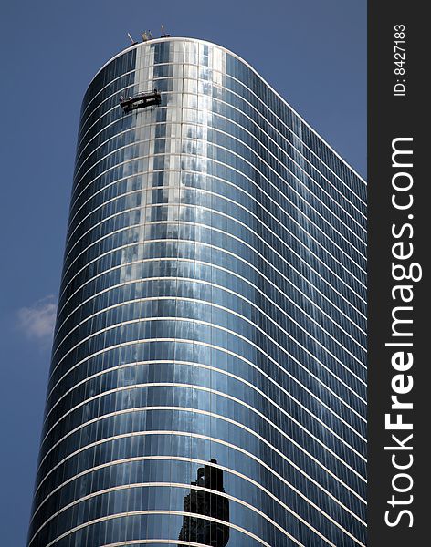 Elegant Houston Tower against blue sky