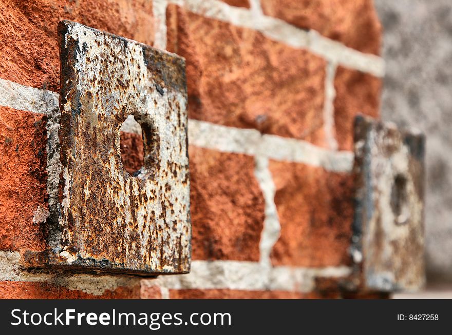 Red Brick with Marred Metal