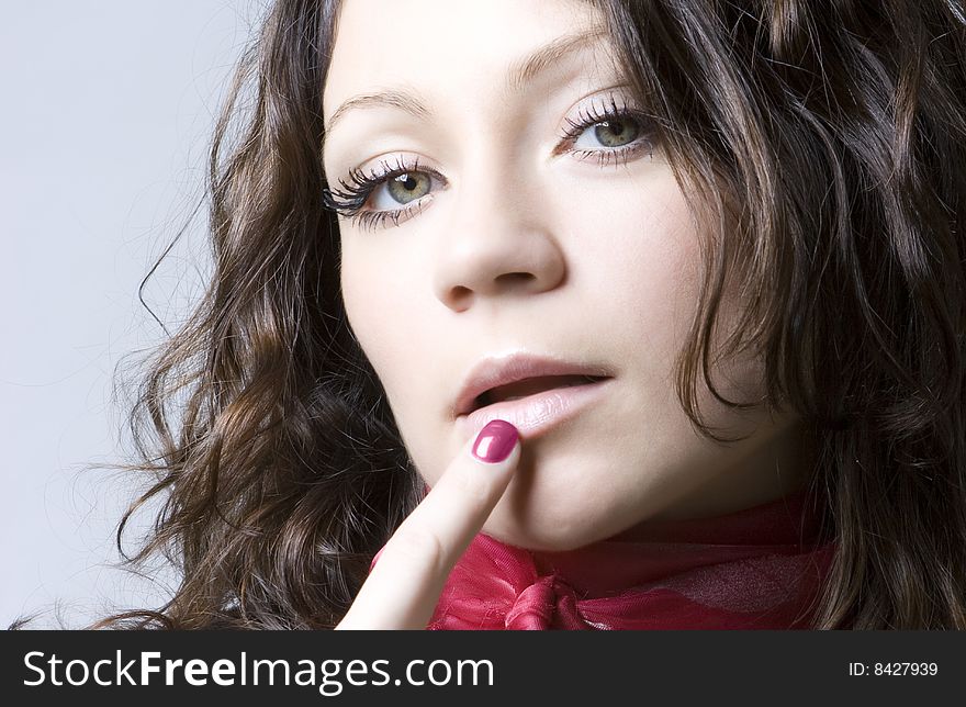 Close-up portrait of a fresh and beautiful young model. Close-up portrait of a fresh and beautiful young model