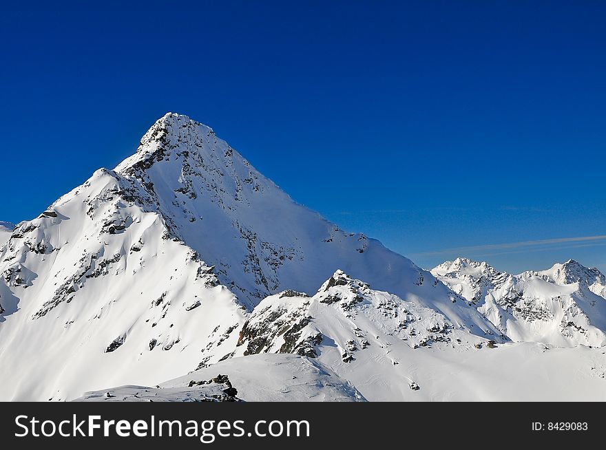Peak in Alps, near Soelden. Peak in Alps, near Soelden.