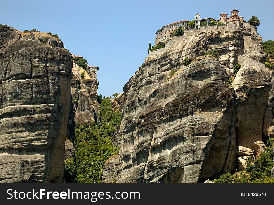 One of the famous Meteora monasteries in Greece. One of the famous Meteora monasteries in Greece