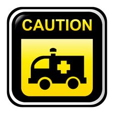 Caution Sign - Ambulance Stock Images