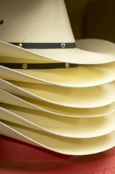 Stack Of Cowboy Hats. Royalty Free Stock Photography