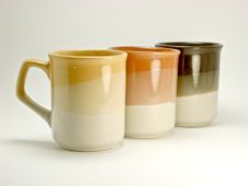 Three Empty Cups Royalty Free Stock Photos