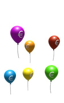Balloons With Euro Symbols Stock Photography Balloons With Euro Symbols Stock Photography