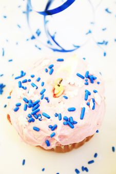 Birthday Cupcake. Royalty Free Stock Photo Birthday Cupcake. Royalty Free Stock Photo