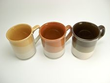 Three Empty Cups Royalty Free Stock Images