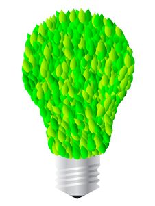 Lightbulb With Leaves Stock Images