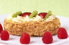 Fruit Boat Cake With Raspberries Royalty Free Stock Image Fruit Boat Cake With Raspberries Royalty Free Stock Image