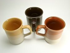 Three Empty Cups Royalty Free Stock Photo Three Empty Cups Royalty Free Stock Photo