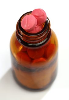Medicine Pills In A Bottle Royalty Free Stock Photography