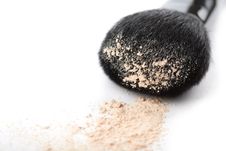 Powder And Black Brush Isolated Stock Photography Powder And Black Brush Isolated Stock Photography