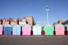 Row Of Beach Huts (Brighton , UK) Royalty Free Stock Photography Row Of Beach Huts (Brighton , UK) Royalty Free Stock Photography