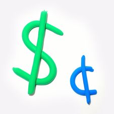 Plasticine Dollar And Cent Royalty Free Stock Image Plasticine Dollar And Cent Royalty Free Stock Image