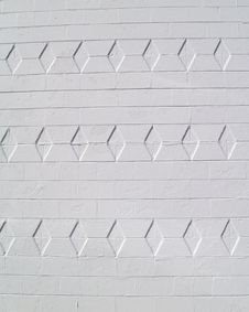 White Diamond Textured Exterior Wall Stock Photo