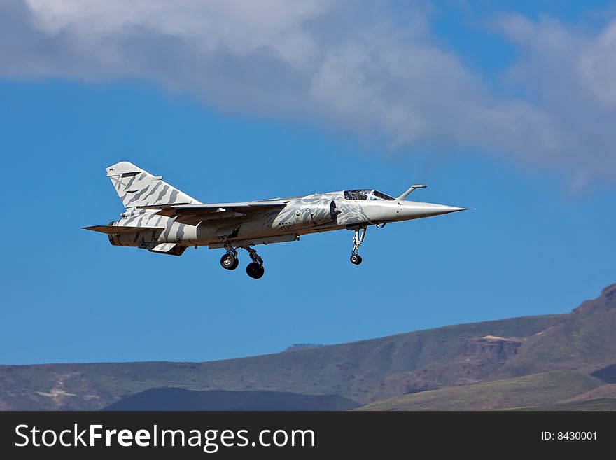 Dassault mirage f1 airplane on blue sky day