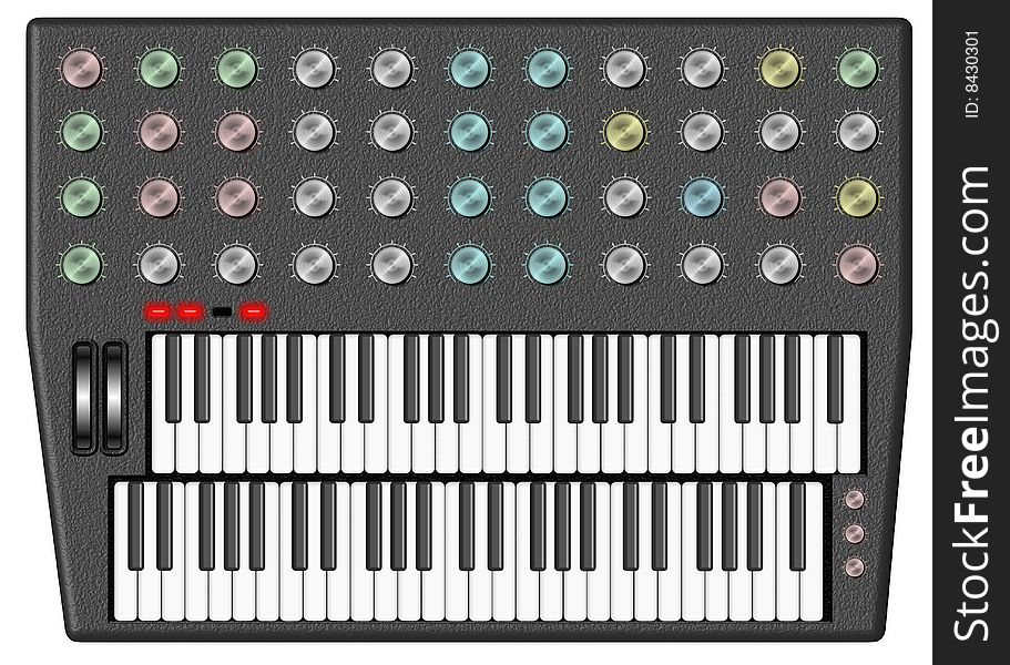 Double Keyboard giant Retro Synthesizer