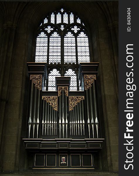 Ancient organ at Canterbury Cathedral. Ancient organ at Canterbury Cathedral