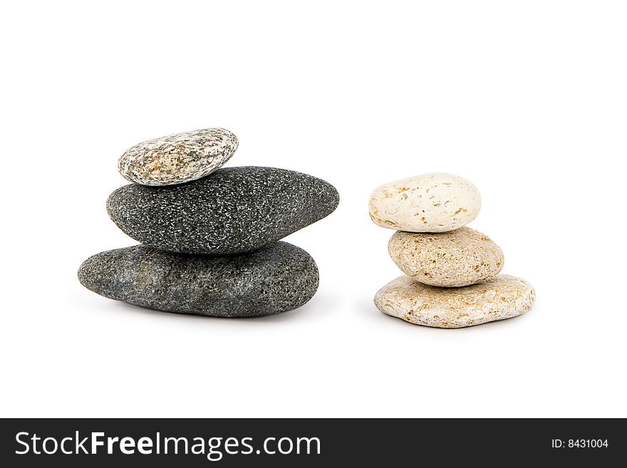 Pebbles against a white background.