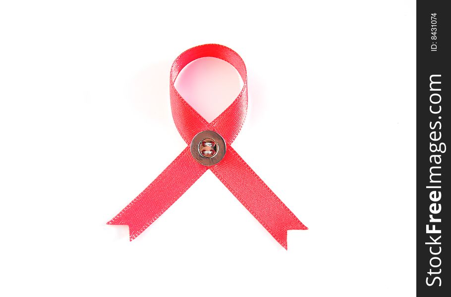 Silk ribbon on white with clipping path.