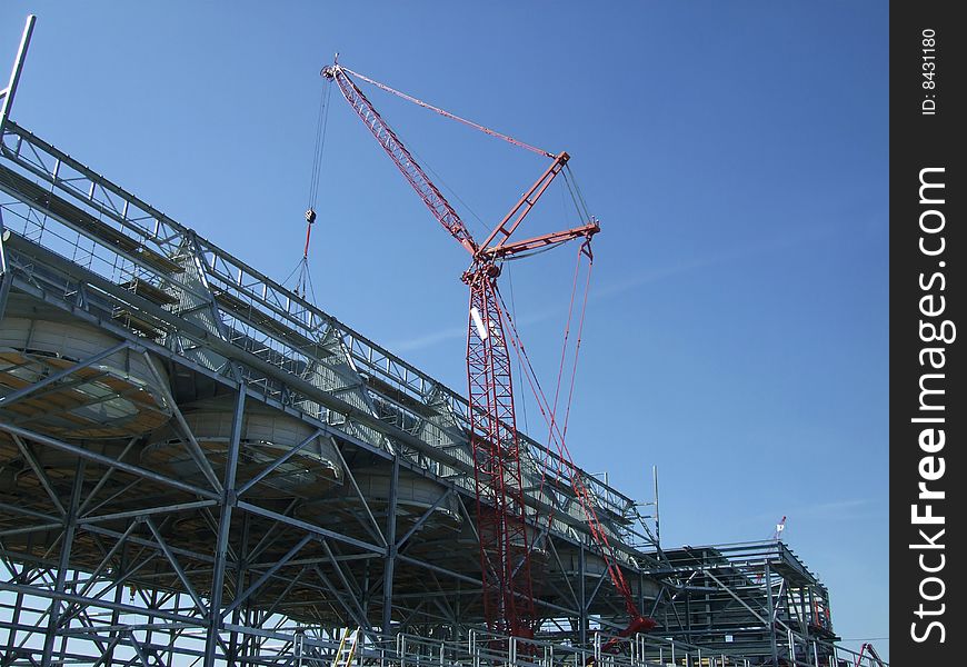 Construction of acc (air condenser) at new power plant. Construction of acc (air condenser) at new power plant