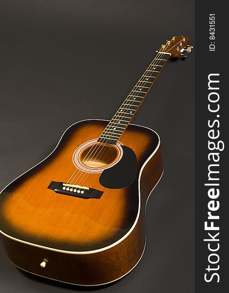 Closeup of an acoustical guitar