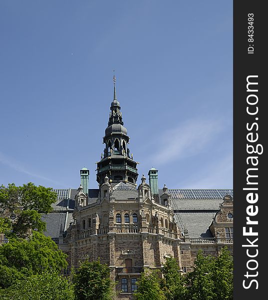 Building and steeple in Stockholm, Sweden. Building and steeple in Stockholm, Sweden