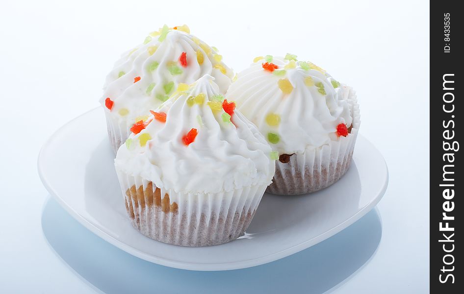 Cake on a white background