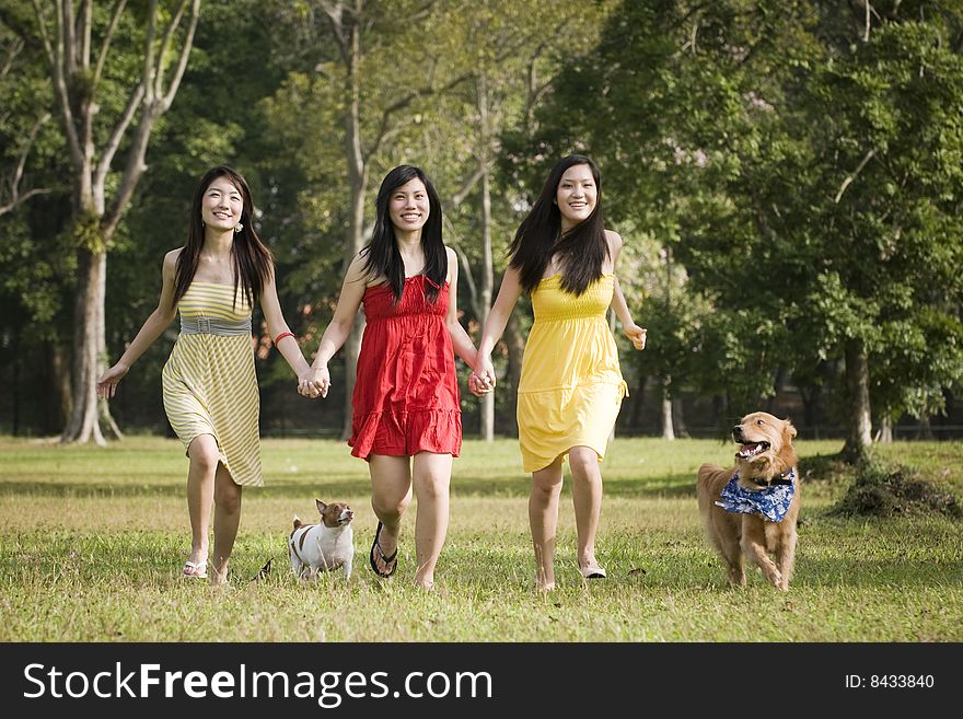 Girlfriends Outdoor In The Park