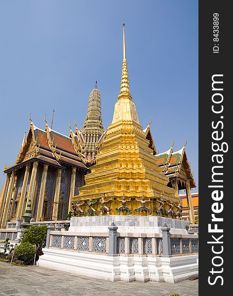 Stupas of Wat Phra Kaew (Temple of Emerald Buddha), Bangkok, Thailand