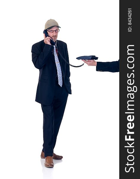 Middle aged businessman formal dressed, studio shot