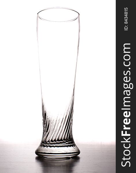 Water glass on white