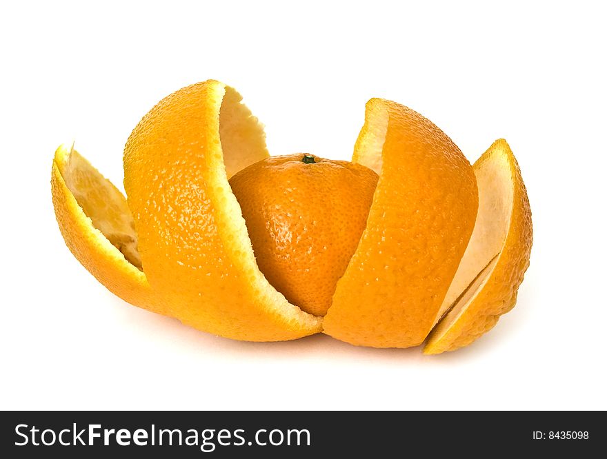 Ripe sweet orange isolated on a white background
