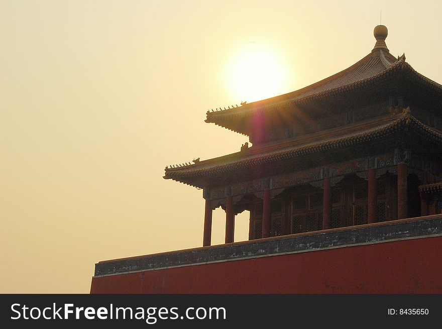 Abtsract of chinese building at the forbidden city. Abtsract of chinese building at the forbidden city