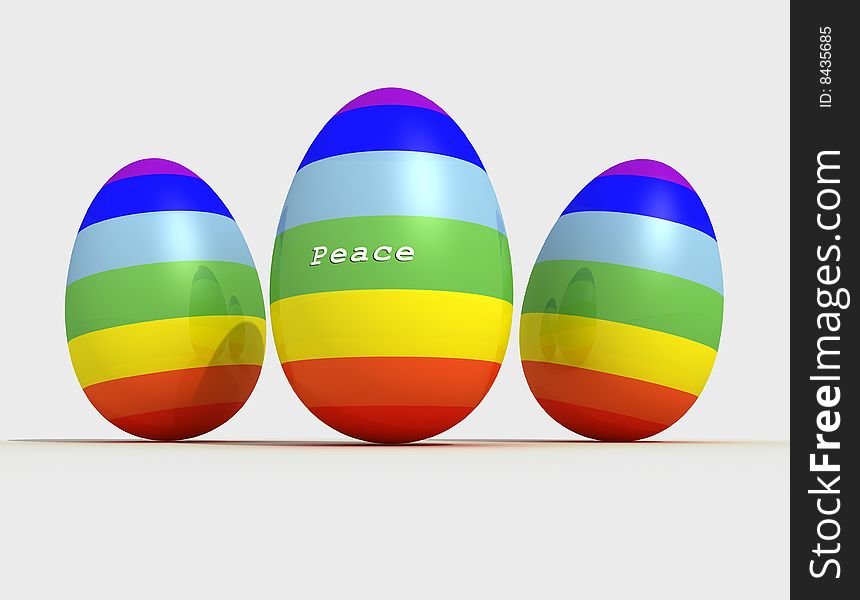 Three artistic  easter eggs - digital artwork. Three artistic  easter eggs - digital artwork