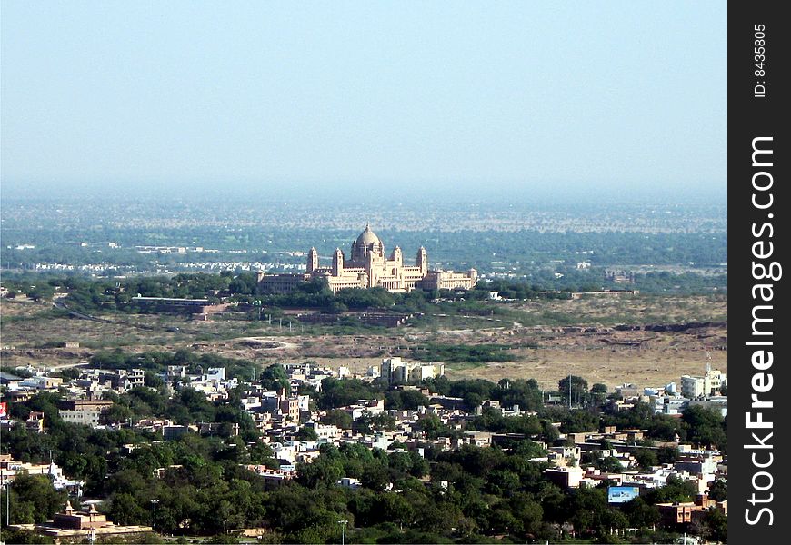 Mehrangarh fort in center surrounded by city jodhpur rajasthan india. Mehrangarh fort in center surrounded by city jodhpur rajasthan india