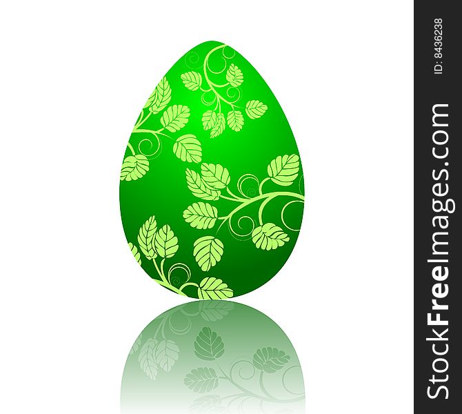 Floral easter egg, vector illustration